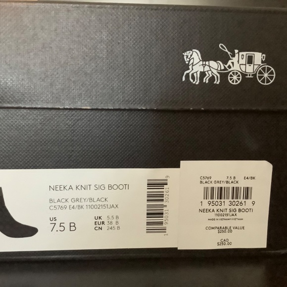 Coach booties gray and black size 7.5 - Picture 4 of 5